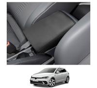 CDEFG Compatible with VW Polo AW MK6 Taigo 2018-2024 2025 Armrest Cover, Centre Console Box Lid Leather Anti-scratch Comfortable Microfiber Car Protector Interior Polo AW Accessories
