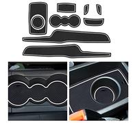 CDEFG Rubber Mats Compatible with Ford Fiesta mk7 VII 2008-2012 Center Console Non-Slip Anti-Dust Cup Holder Rubber Matte Armrest Storage Compartment Car Interior Accessories (White)