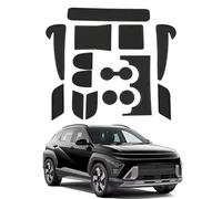 CDEFG Rubber Mats Compatible with Hyundai Kona SX2 2024 2025 2026 Centre Console Non-Slip Non-Slip Mats Anti-Dust Cup Holder Rubber Mat Armrest Storage Car Interior Accessories (Black)