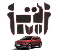 CDEFG Rubber Mats for Kia NIRO SG2 2023 2024 2025, Rubber Mats Center Console, Non-Slip Mats, Non-Slip Cup Holder, Non-Slip Rubber Car Mat for Niro SG2 e-Niro EV Hybrid Accessories (Red