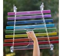 CDEFGABC 8 Tones Rainbow Colored Crystal Singing Harp for Sound Bath, Singing Harp with Alumina Alloy Case & 2 Mallets(432Hz)