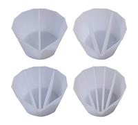 Cdemiy Acrylic Paint pour Split cup, 4pcs Reusable Silicone Split Cup for Paint Pouring, Multi Channel Paint Mixing Cups, for Resin Art Drawing DIY Paint Resin Paint Pouring Supplies Tools