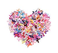 Cdemiy Satin Ribbon Bows, 200Pcs Mini Satin Ribbon Bows, Mini Mixed Double-Sided Color Bow, for Sewing DIY Craft Wedding Decoration, 2.5cm, Random Color