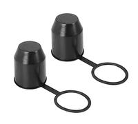 Cdemiy Trailer Hitch Ball Cover, 2 Pcs Protection Cap, Plastic Tow Ball Cover, Dustproof and Waterproof for Car, RV, Trailer Head (Black)