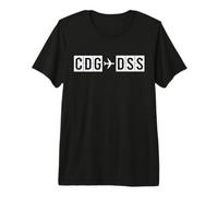 CDG DSS Flight Route Paris to Dakar Air Codes Premium T-Shirt