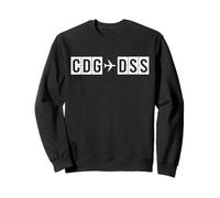 CDG DSS Flight Route Paris to Dakar Air Codes Sweatshirt