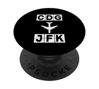 CDG to JFK Airplane Route Paris New York PopSockets Adhesive PopGrip