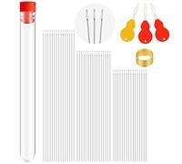 cdhgsh 65Pcs 3 Size Extra Fine Thin Beading Embroidery Needles with Needle Threaders long beading needles Silver