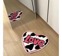CDHZYQ Heart Shaped Baththroom Rugs Hot Pink Milk Pattern Love Bath Mat Washable Rugs Area Rug Runner Carpet for Entryway Hallway Laundry Living Room Home Decor (24inch)