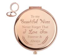 CDIXlmuz Niece Gift from Auntie - Birthday Present, Going to University Gift for Her, Compact Mirror - Under 5 Pounds