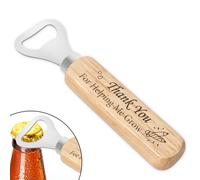 CDIXlmuz Wooden Bottle Opener, Brown/Tan, 14 x 2.7cm, Teacher Gifts, Practical Size, Premium Materials, Versatile for Any Gathering