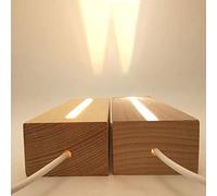 CDIYTOOL 2Pcs LED Lights Display Base, Warm Color Rectangular Wooden Lighted Base Stand for Acrylic Plate, Glass Plate