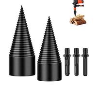 CDIYTOOL 5Pcs Splitting Wood Cone Drill Bits, Log Splitter Screw Cone Kindling Firewood Splitter for Household Electric Drill (32/42mm, Drill Bit Set)