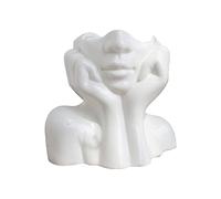 CDIYTOOL Ceramic Face Vase, Large Size White Flower Vase for Decor, Female Form Head Half Body Bust Vases Minimalism Decorative Modern Nordic Style Flower Vase (B)