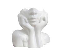 CDIYTOOL Ceramic Face Vase, White Flower Vase for Decor, Female Form Head Half Body Bust Vases Minimalism Decorative Modern Nordic Style Flower Vase (B)