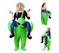 CDIYTOOL Inflatable Alien Costume Halloween Costume Blow Up Ride on Alien Funny Cosplay Party Fancy Dress for Adult (120-150 cm)