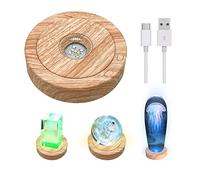 CDIYTOOL LED Light Base, Colorful Light Rotating Crystal Display Base Stand for Crystals Glass Art for 3D Crystal Glass