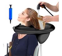 CDIYTOOL Portable Inflatable Shampoo Basin, Mobile Salon PVC Foldable Hair Wash Basin for Washing Hair, Black