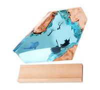 CDIYTOOL Resin Night Light, Diver Whale Pattern Night Lamp, Epoxy Resin Bedside Table Lamp, Desk Office Bedroom Decor, Gift for Friend Ocean Lovers (Large)