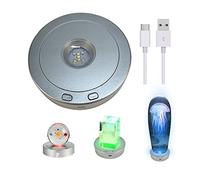 CDIYTOOL Rotating LED Light Base Show Stand, Round LED Light Rotating Dispaly Base Colorful Spinning Base Plate Desktop Display Base Light Stand Ornament for Crystal Ball Jewelry, Crystal Photos