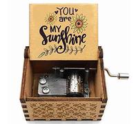 CDIYTOOL You are My Sunshine Music Box,Wood Engraving Personalized Hand-Granked Musical Box,Wooden Vintage Gift for Birthday Christmas Valentines Day Anniversary Mother's Day