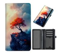 Cdkfxjy Checkbook Cover for Duplicate Checks - Credit Card Slot, Checkbook Holder with RFID Blocking for Men Women,for Personal & Business Checks, A Tree on the Cliff