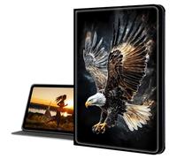 Cdkfxjy for 7" Kindle Paperwhite (12th Generation,2024 Release) Slim PU Leather Multi-Angle Fold Stand Smart Cover with Auto Sleep Awake Cover,Majestic Eagle Soaring