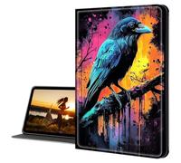 Cdkfxjy for Amazon Kindle Fire HD 10 Case 2019/2017 10.1 Inch Tablet Case Slim PU Leather Multi-Angle Fold Stand Smart Cover with Auto Sleep Awake Cover,Raven on Branch
