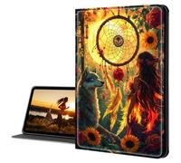 Cdkfxjy for Amazon Kindle Fire HD 10 Case 2019/2017 10.1 Inch Tablet Case Slim PU Leather Multi-Angle Fold Stand Smart Cover with Auto Sleep Awake Cover,Wolf and Woman