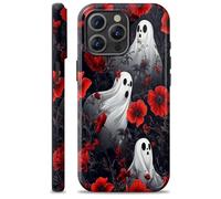 Cdkfxjy for iPhone 15 Pro Max Case - Dual Layer Cover,Lightweight Shockproof Case,Hard PC Shell Soft TPU Silicone,Support Wireless Charging - Ghosts in Flowers