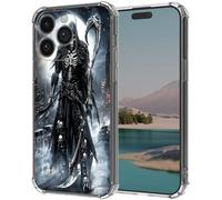Cdkfxjy for iPhone 15 Pro Max Clear Case with Shockproof Protection,Slim Transparent Case for iPhone 15 Pro Max Soft Silicone TPU Bumper Anti-Yellowing Drop Protection,Grim Reaper Under Moon