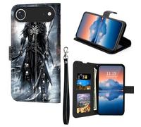 Cdkfxjy for iPhone 17 Air Wallet Case, RFID Blocking, Card Holder Slot, PU Leather Shockproof, Magnetic Clasp Kickstand - Grim Reaper Under Moon