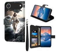 Cdkfxjy for iPhone 17 Air Wallet Case, RFID Blocking, Card Holder Slot, PU Leather Shockproof, Magnetic Clasp Kickstand - Jesus Walking On Water
