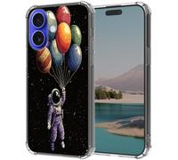 Cdkfxjy for iPhone 17 Clear Case with Shockproof Protection,Slim Transparent Case for iPhone 17 Soft Silicone TPU Bumper Anti-Yellowing Drop Protection,Astronaut with Balloon