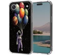 Cdkfxjy for iPhone Air Clear Case with Shockproof Protection,Slim Transparent Case for iPhone Air Soft Silicone TPU Bumper Anti-Yellowing Drop Protection,Astronaut with Balloon