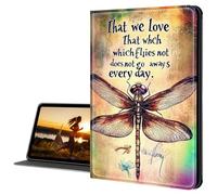 Cdkfxjy for Kindle Fire 7 Tablet 12th Generation 2022 Released Slim PU Leather Multi-Angle Fold Stand Smart Cover with Auto Sleep Awake Cover for Fire 7 2022 Tablet,Dragonfly Bible Words