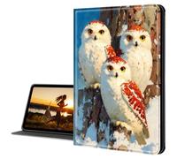Cdkfxjy for Kindle Fire 7 Tablet 12th Generation 2022 Released Slim PU Leather Multi-Angle Fold Stand Smart Cover with Auto Sleep Awake Cover for Fire 7 2022 Tablet,Snowy Owls