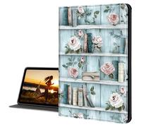 Cdkfxjy for Kindle Fire 7 Tablet 12th Generation 2022 Released Slim PU Leather Multi-Angle Fold Stand Smart Cover with Auto Sleep Awake Cover for Fire 7 2022 Tablet,Bookshelf Pink Roses