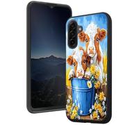 Cdkfxjy for Samsung Galaxy A17 Case Slim Thin Flexible Scratch Resistant Soft TPU Bumper Lightweight Shockproof Protective Phone Case for Samsung A17,Cute Cows Bucket