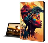 Cdkfxjy for Samsung Galaxy Tab A8 Case 10.5 inch 2022 Slim PU Leather Multi-Angle Fold Stand Smart Cover with Auto Sleep Awake Cover,Beautiful African Woman
