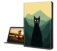 Cdkfxjy for Samsung Galaxy Tab A8 Case 10.5 inch 2022 Slim PU Leather Multi-Angle Fold Stand Smart Cover with Auto Sleep Awake Cover,Black Cat Mountain