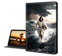 Cdkfxjy for Samsung Galaxy Tab A8 Case 10.5 inch 2022 Slim PU Leather Multi-Angle Fold Stand Smart Cover with Auto Sleep Awake Cover,Jesus Walking On Water