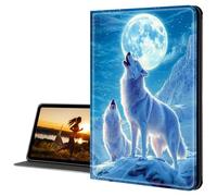 Cdkfxjy for Samsung Galaxy Tab A8 Case 10.5 inch 2022 Slim PU Leather Multi-Angle Fold Stand Smart Cover with Auto Sleep Awake Cover,Wolf Howl Moon