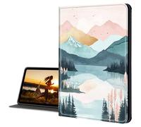 Cdkfxjy for Samsung Galaxy Tab A9 Plus 11" 2023 Slim PU Leather Multi-Angle Fold Stand Smart Cover with Auto Sleep Awake Cover,Colorful Mountains River