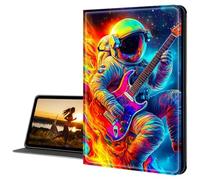 Cdkfxjy for Samsung Galaxy Tab A9 Plus 11" 2023 Slim PU Leather Multi-Angle Fold Stand Smart Cover with Auto Sleep Awake Cover,Astronaut Playing Guitar