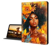 Cdkfxjy for Samsung Galaxy Tab A9 Plus 11" 2023 Slim PU Leather Multi-Angle Fold Stand Smart Cover with Auto Sleep Awake Cover,Beautiful Black Woman