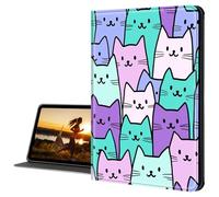 Cdkfxjy for Samsung Galaxy Tab S8 case 2022/Tab S7 11 inch 2020 Slim PU Leather Multi-Angle Fold Stand Smart Cover with Auto Sleep Awake Cover,Colorful Cats