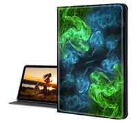 Cdkfxjy for Samsung Galaxy Tab S8 case 2022/Tab S7 11 inch 2020 Slim PU Leather Multi-Angle Fold Stand Smart Cover with Auto Sleep Awake Cover,Blue and Green Smoke