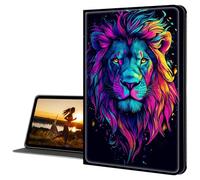 Cdkfxjy iPad Case for iPad Air 5th/4th 10.9 Inch/iPad Pro 11 Inch 2025/2021/2020/2022 - Slim Lightweight, Protective Tablet Cover, Adjustable Stand, Auto Wake/Sleep - Colorful Lion Head