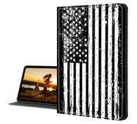 Cdkfxjy iPad Case for iPad Pro 10.5 Inch/iPad Air 3 (10.5 Inch 2019, 3rd Generation) - Slim Lightweight, Protective Tablet Cover, Adjustable Stand, Auto Wake/Sleep - Black and White American Flag